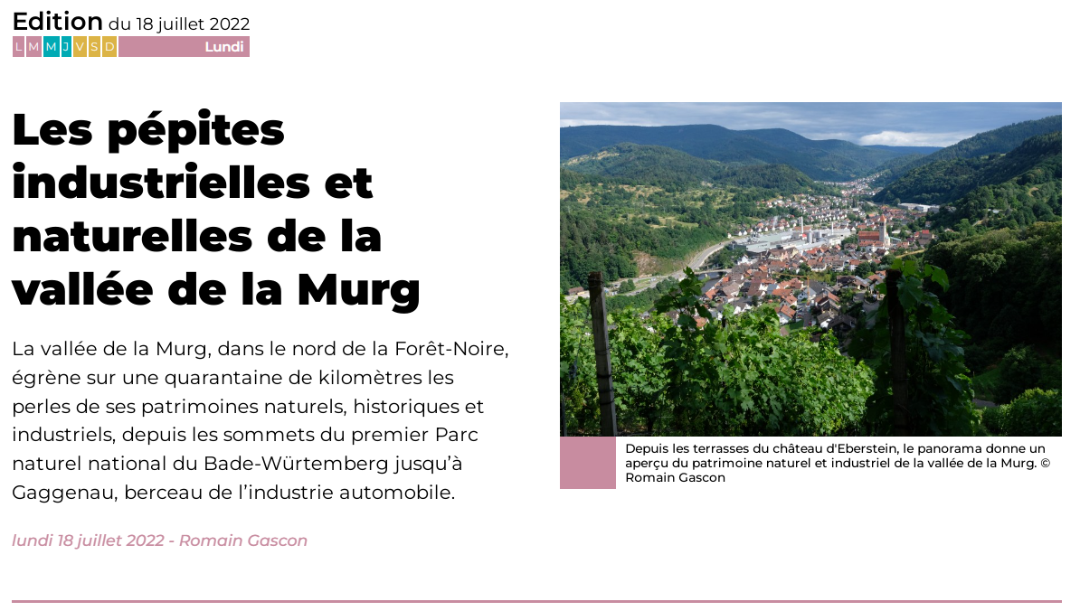 Edition du 18 juillet 2022